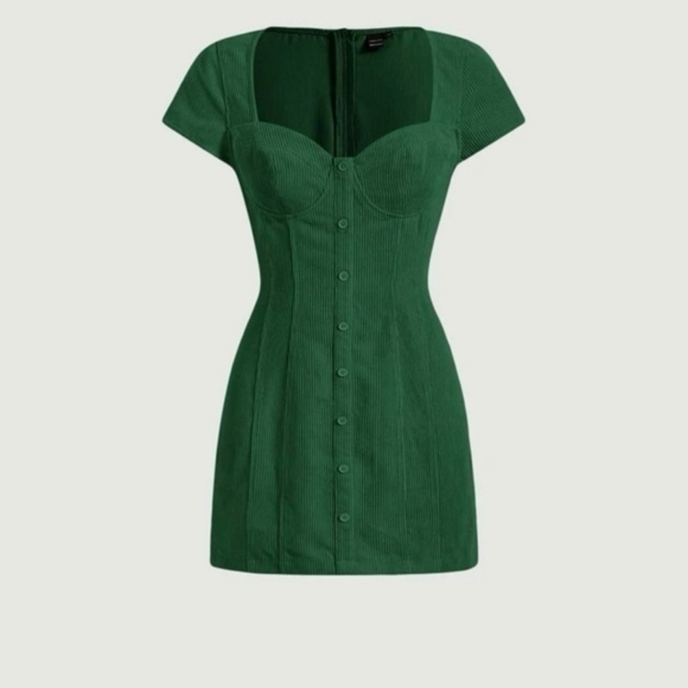 Sweetheart Neck Button Front Dress
